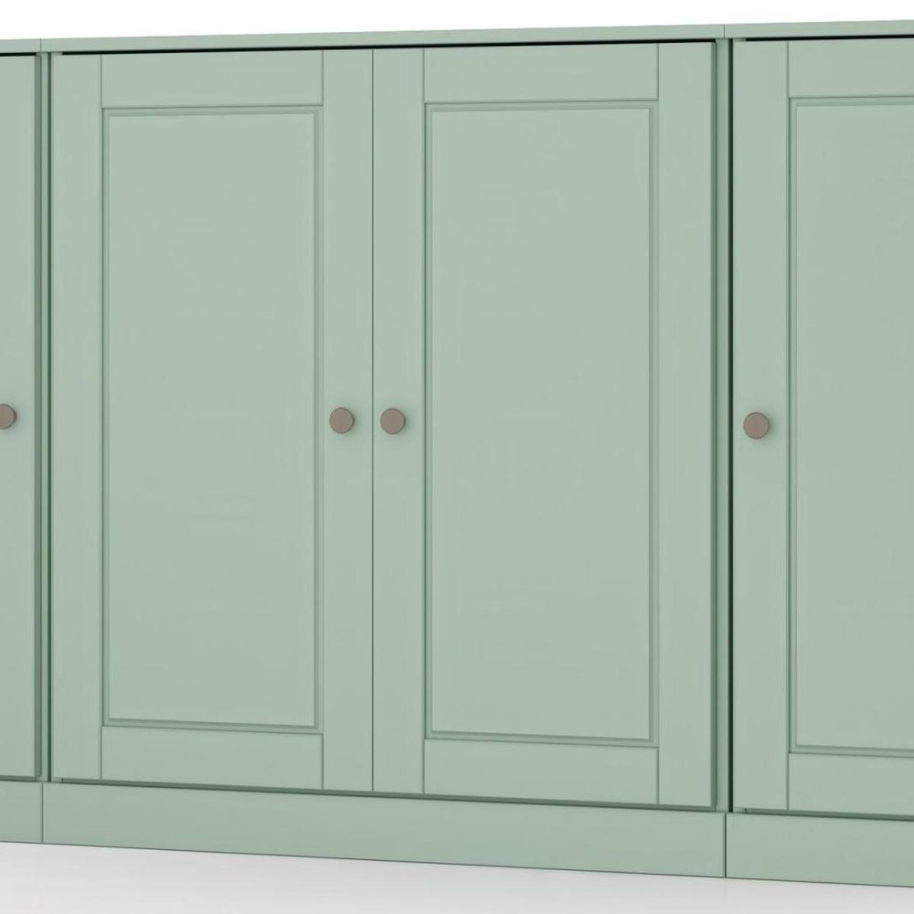 65" Sage Solid Wood Two Drawer Sideboard With Four Doors — view 5
