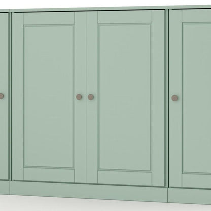 65" Sage Solid Wood Two Drawer Sideboard With Four Doors