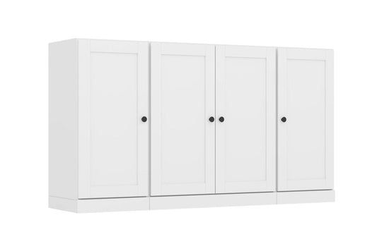 65" White Solid Wood Two Drawer Sideboard With Four Doors