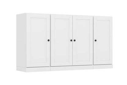 65" White Solid Wood Two Drawer Sideboard With Four Doors HomeRoots