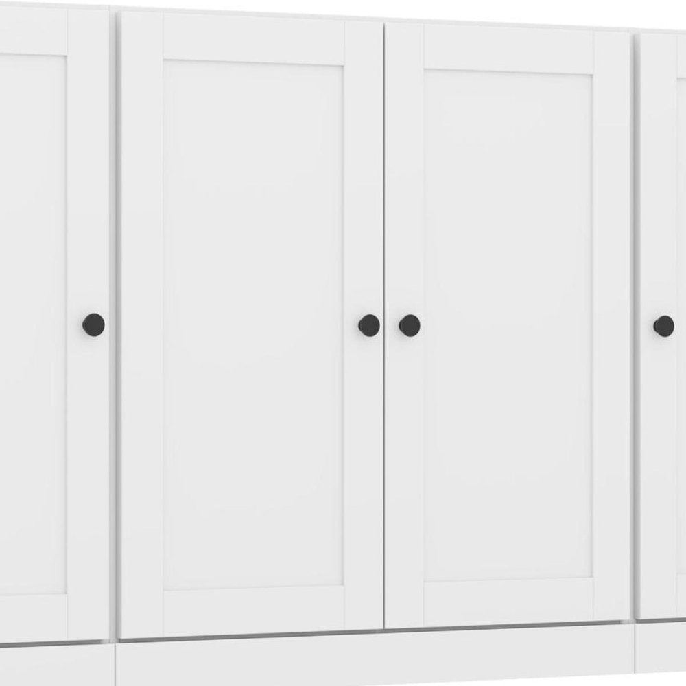 65" White Solid Wood Two Drawer Sideboard With Four Doors — view 3