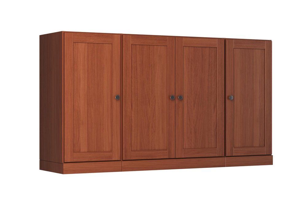 65" Coffee Solid Wood Two Drawer Sideboard With Four Doors HomeRoots