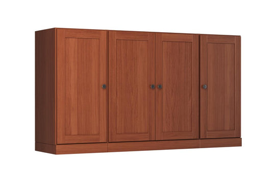 65" Coffee Solid Wood Two Drawer Sideboard With Four Doors