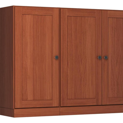 65" Coffee Solid Wood Two Drawer Sideboard With Four Doors HomeRoots