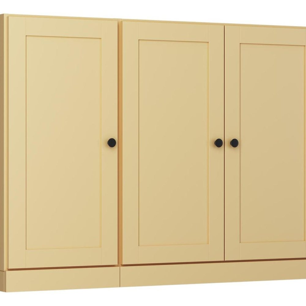 65" Yellow Solid Wood Two Drawer Sideboard With Four Doors — view 3