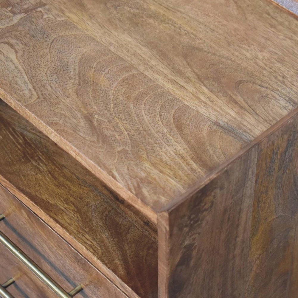 24" Brown Solid Wood Two Drawer Nightstand HomeRoots