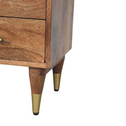 24" Brown Solid Wood Two Drawer Nightstand HomeRoots