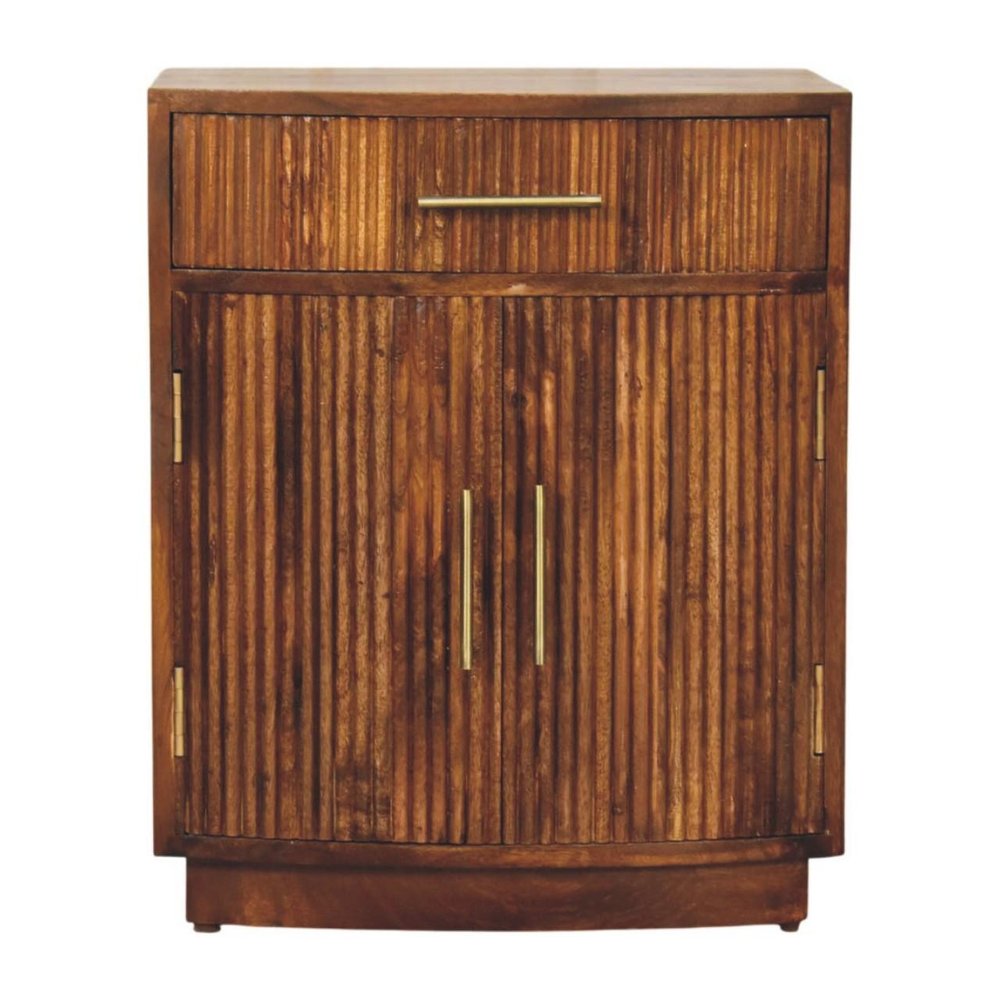 24" Brown Solid Wood One Drawer Nightstand HomeRoots