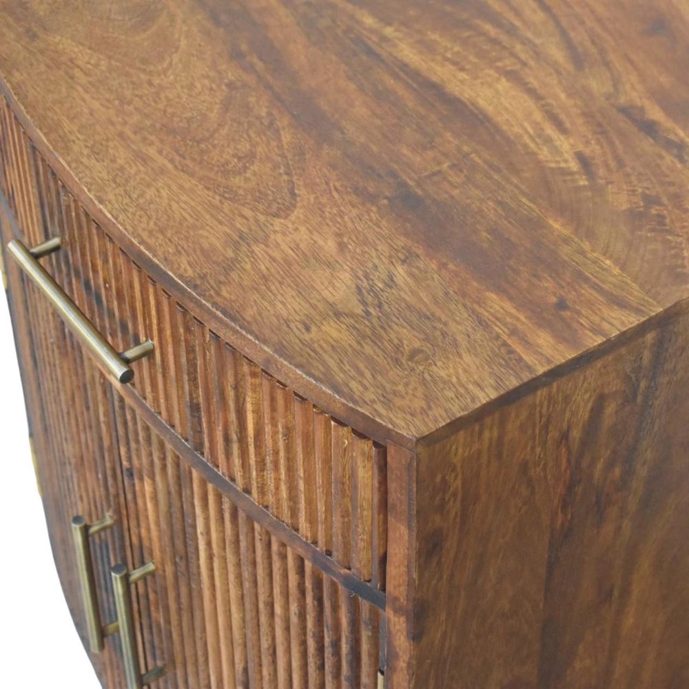 24" Brown Solid Wood One Drawer Nightstand — view 5