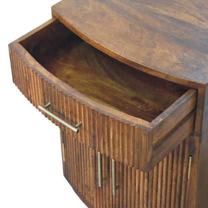 24" Brown Solid Wood One Drawer Nightstand HomeRoots