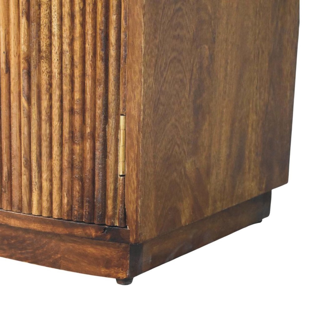 24" Brown Solid Wood One Drawer Nightstand — view 7