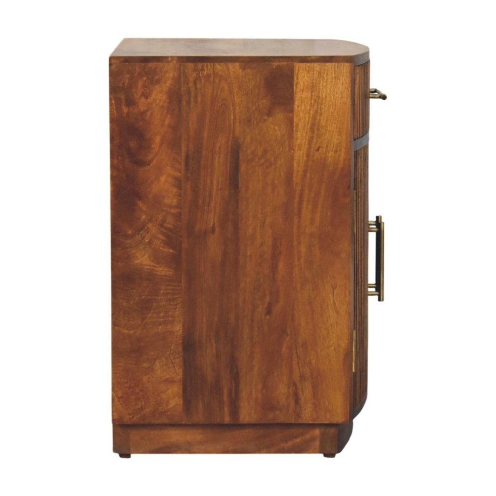 24" Brown Solid Wood One Drawer Nightstand — view 8