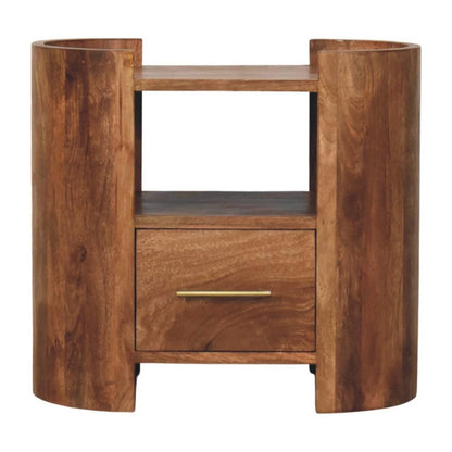 20" Golden Brown Solid Wood One Drawer Nightstand HomeRoots