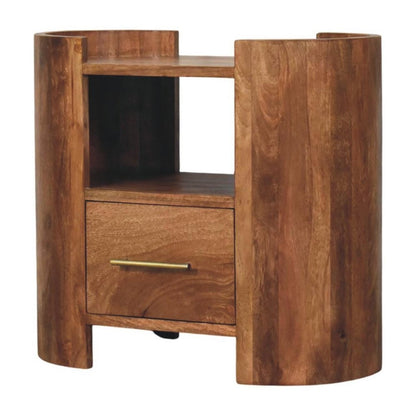 20" Golden Brown Solid Wood One Drawer Nightstand HomeRoots