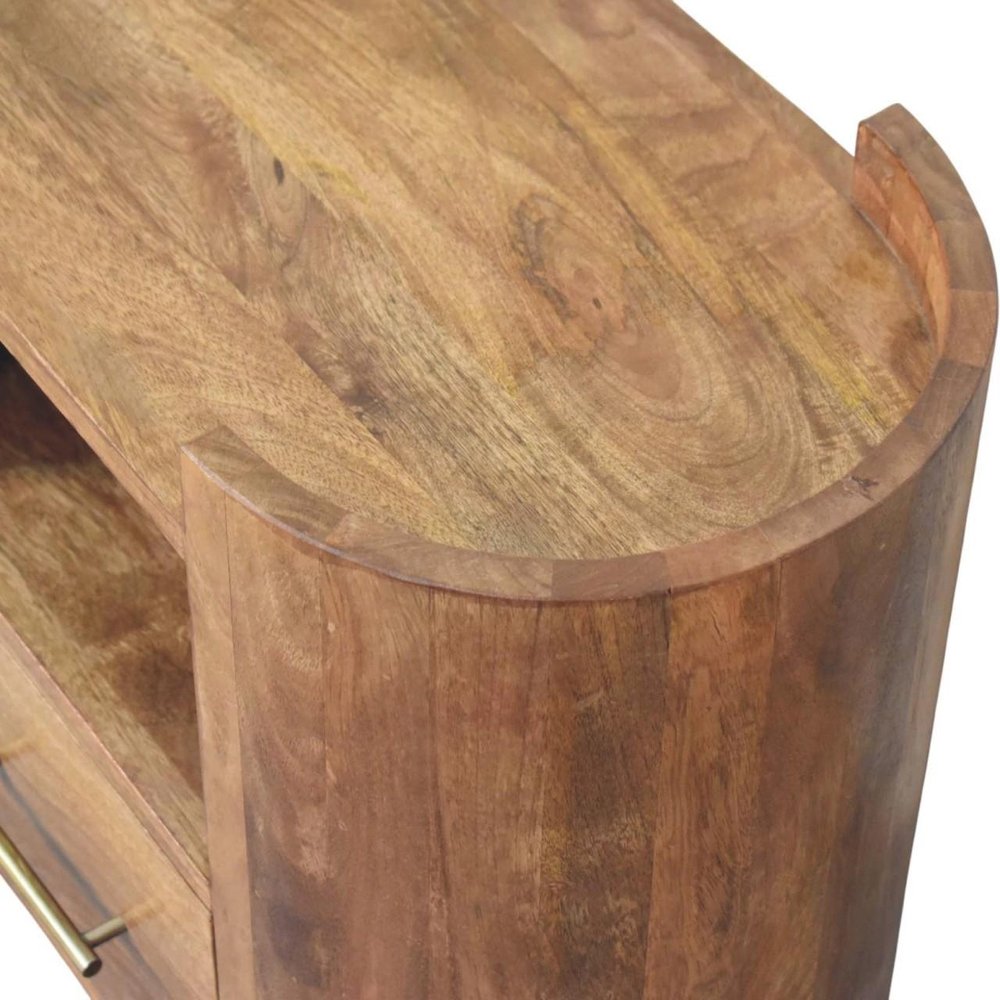 20" Golden Brown Solid Wood One Drawer Nightstand HomeRoots