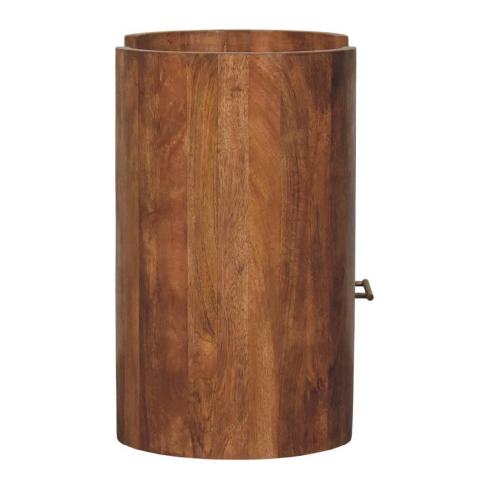 20" Golden Brown Solid Wood One Drawer Nightstand — view 8