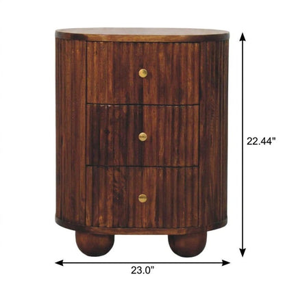 22" Brown Solid Wood One Drawer Nightstand HomeRoots