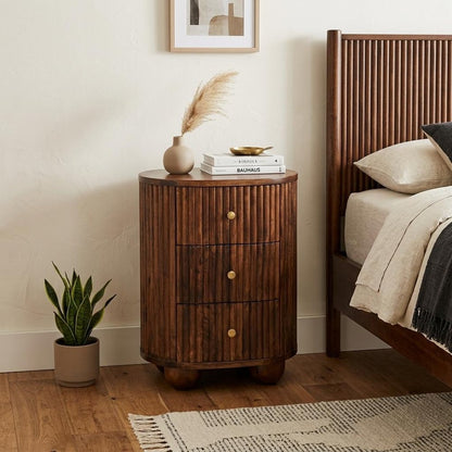 22" Brown Solid Wood One Drawer Nightstand HomeRoots