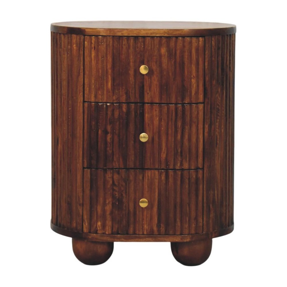 22" Brown Solid Wood One Drawer Nightstand — view 1