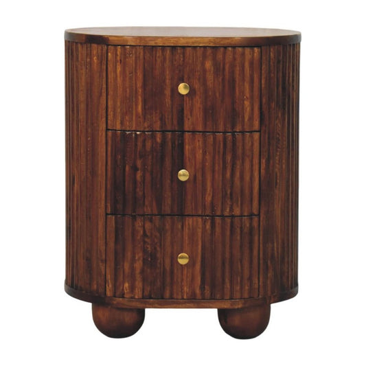 22" Brown Solid Wood One Drawer Nightstand