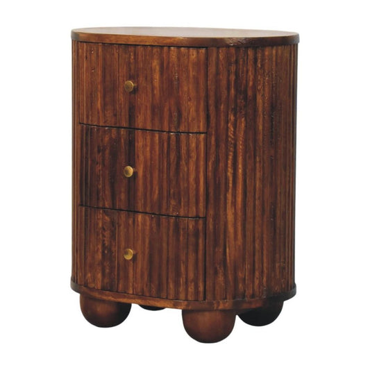 22" Brown Solid Wood One Drawer Nightstand
