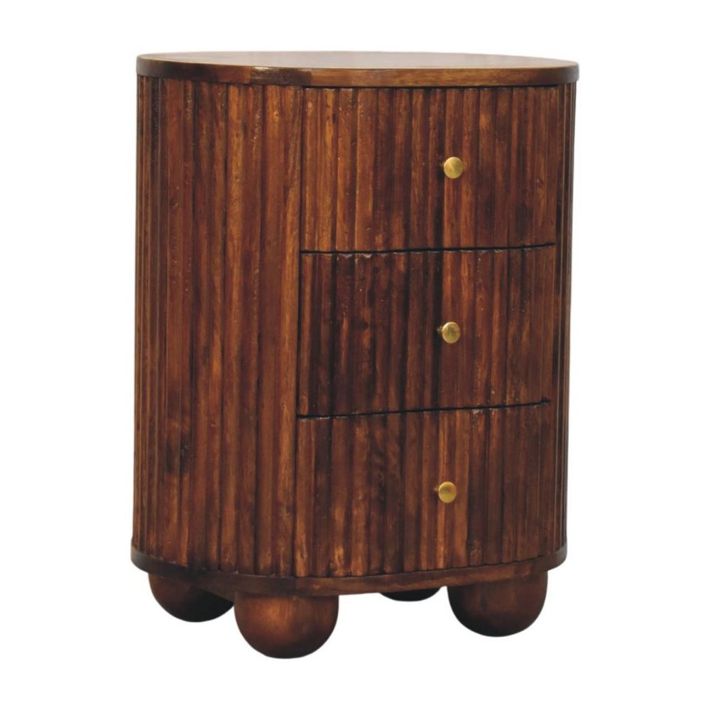 22" Brown Solid Wood One Drawer Nightstand HomeRoots