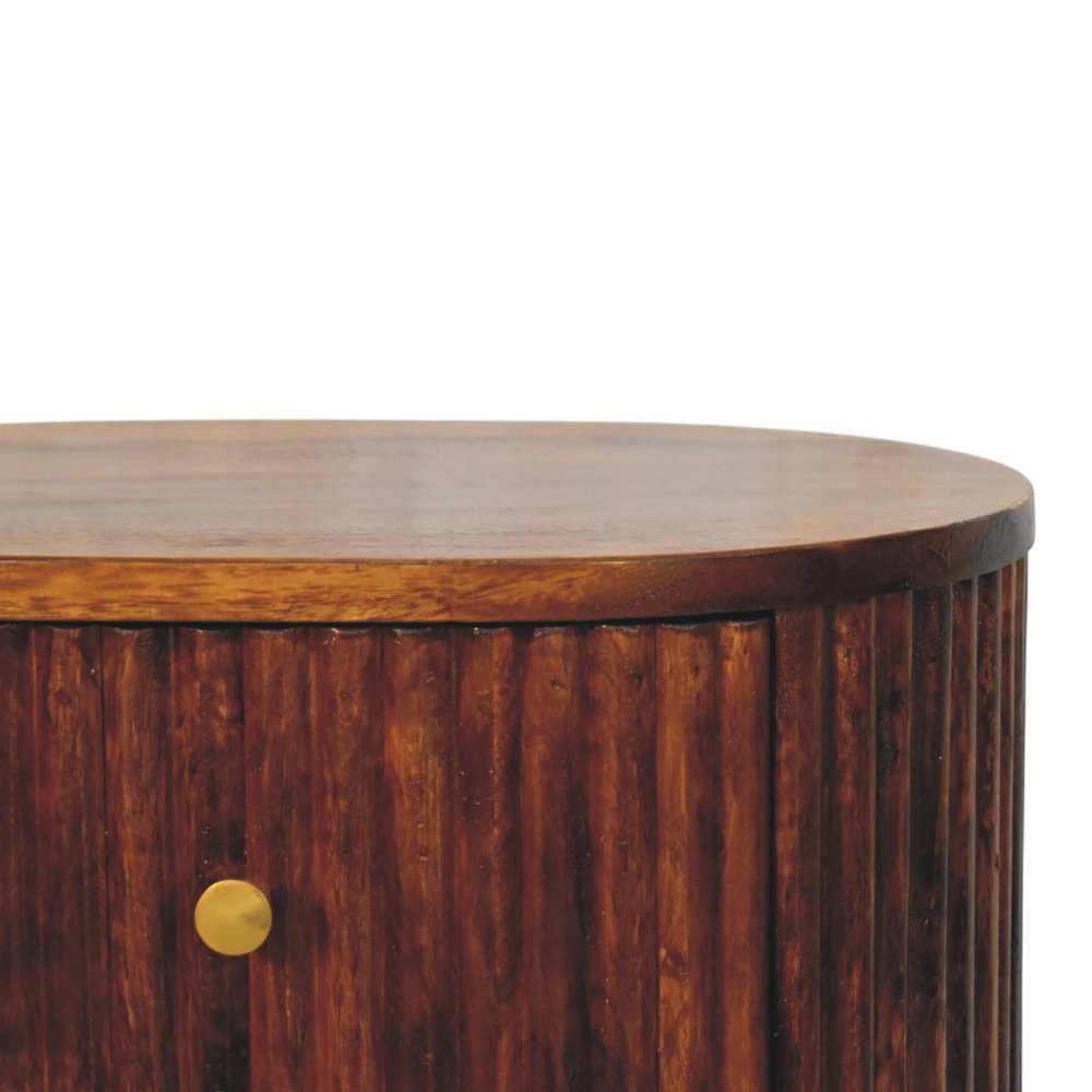 22" Brown Solid Wood One Drawer Nightstand — view 4
