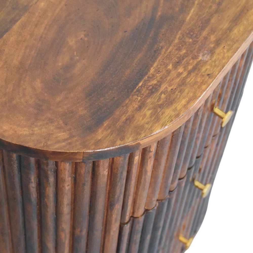 22" Brown Solid Wood One Drawer Nightstand — view 5
