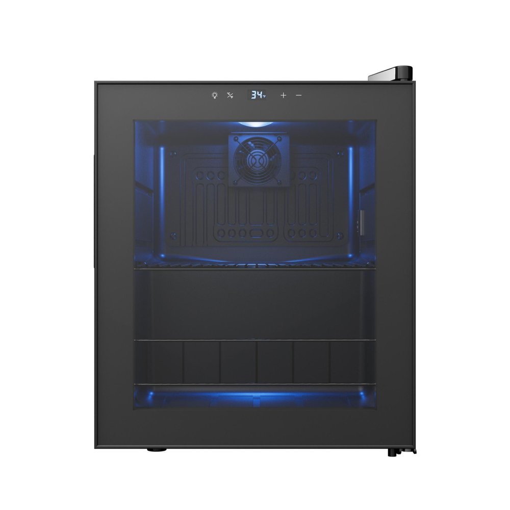 20" X 17" Clear and Black Metal Single Compartment Can Beverage Refrigerator — view 1