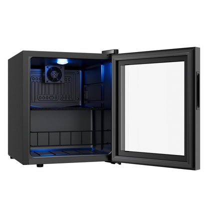 20" X 17" Clear and Black Metal Single Compartment Can Beverage Refrigerator HomeRoots