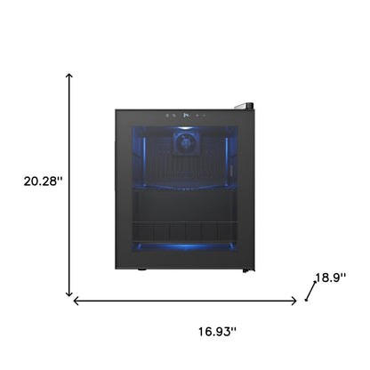 20" X 17" Clear and Black Metal Single Compartment Can Beverage Refrigerator