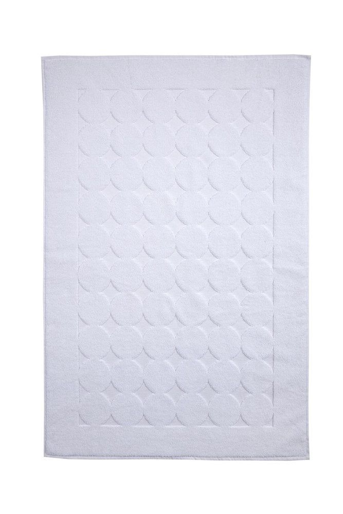 24" X 35" White Tone on Tone Polka Dot Turkish Cotton Bath Rug — view 1