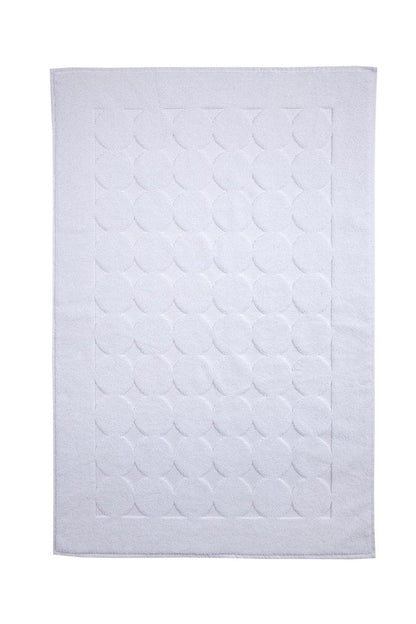24" X 35" White Tone on Tone Polka Dot Turkish Cotton Bath Rug HomeRoots