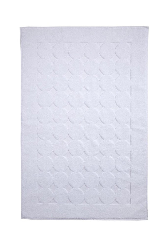 24" X 35" White Tone on Tone Polka Dot Turkish Cotton Bath Rug HomeRoots