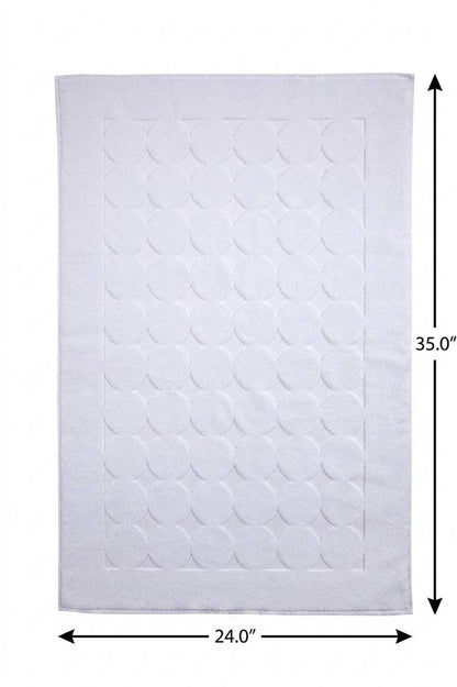 24" X 35" White Tone on Tone Polka Dot Turkish Cotton Bath Rug HomeRoots