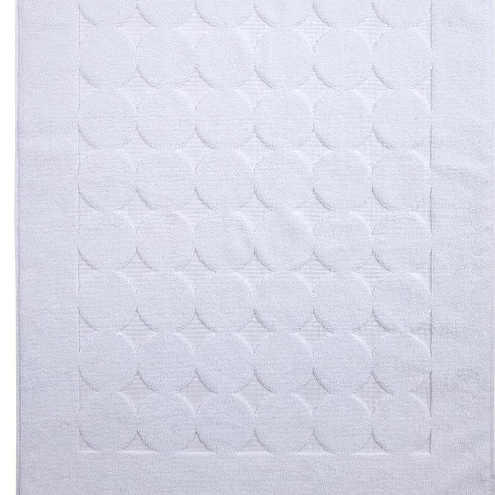 24" X 35" White Tone on Tone Polka Dot Turkish Cotton Bath Rug HomeRoots