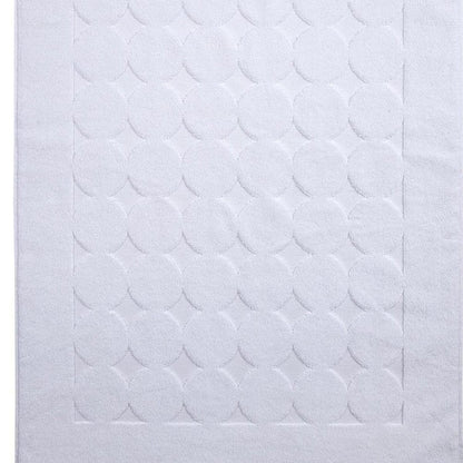 24" X 35" White Tone on Tone Polka Dot Turkish Cotton Bath Rug HomeRoots