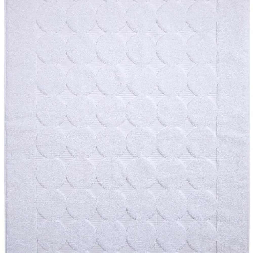24" X 35" White Tone on Tone Polka Dot Turkish Cotton Bath Rug HomeRoots