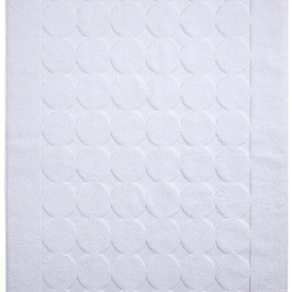 24" X 35" White Tone on Tone Polka Dot Turkish Cotton Bath Rug HomeRoots