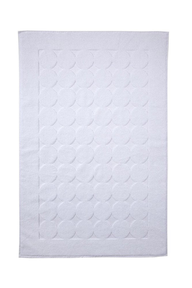 24" X 35" White Tone on Tone Polka Dot Turkish Cotton Bath Rug — view 6