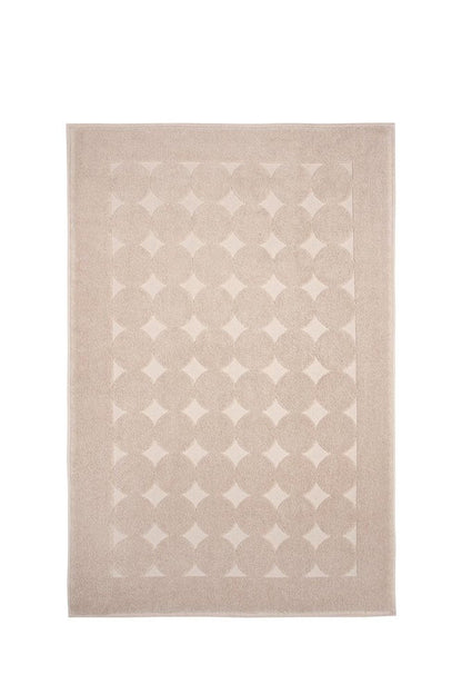 24" X 35" White Tone on Tone Polka Dot Turkish Cotton Bath Rug HomeRoots