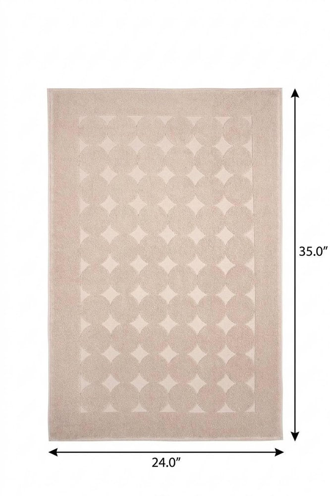 24" X 35" White Tone on Tone Polka Dot Turkish Cotton Bath Rug — view 7