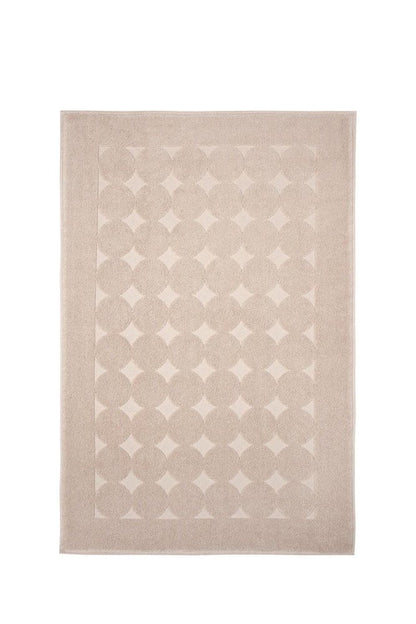 24" X 35" White Tone on Tone Polka Dot Turkish Cotton Bath Rug HomeRoots