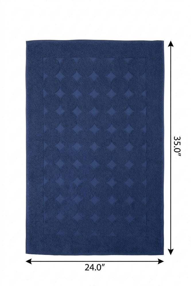 24" X 35" White Tone on Tone Polka Dot Turkish Cotton Bath Rug HomeRoots