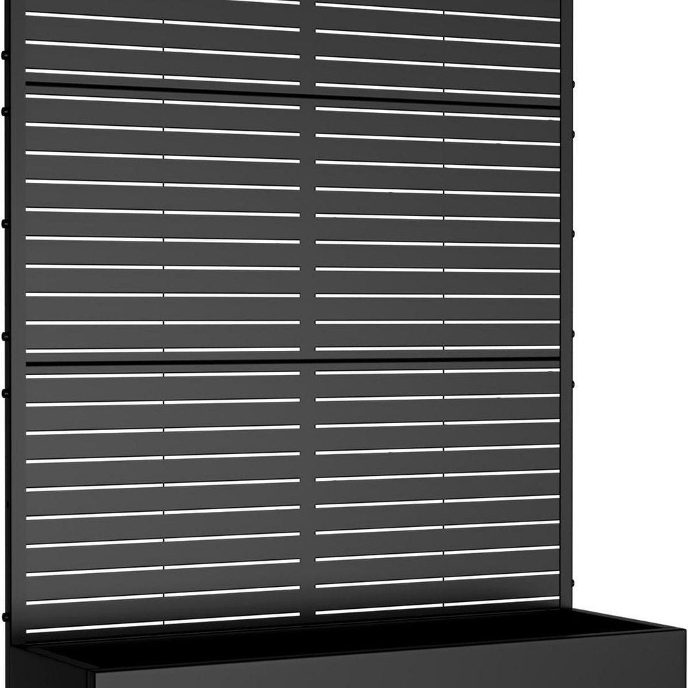 73" X 47" Black Striped Galvanized Metal Rectangular Planter Box HomeRoots