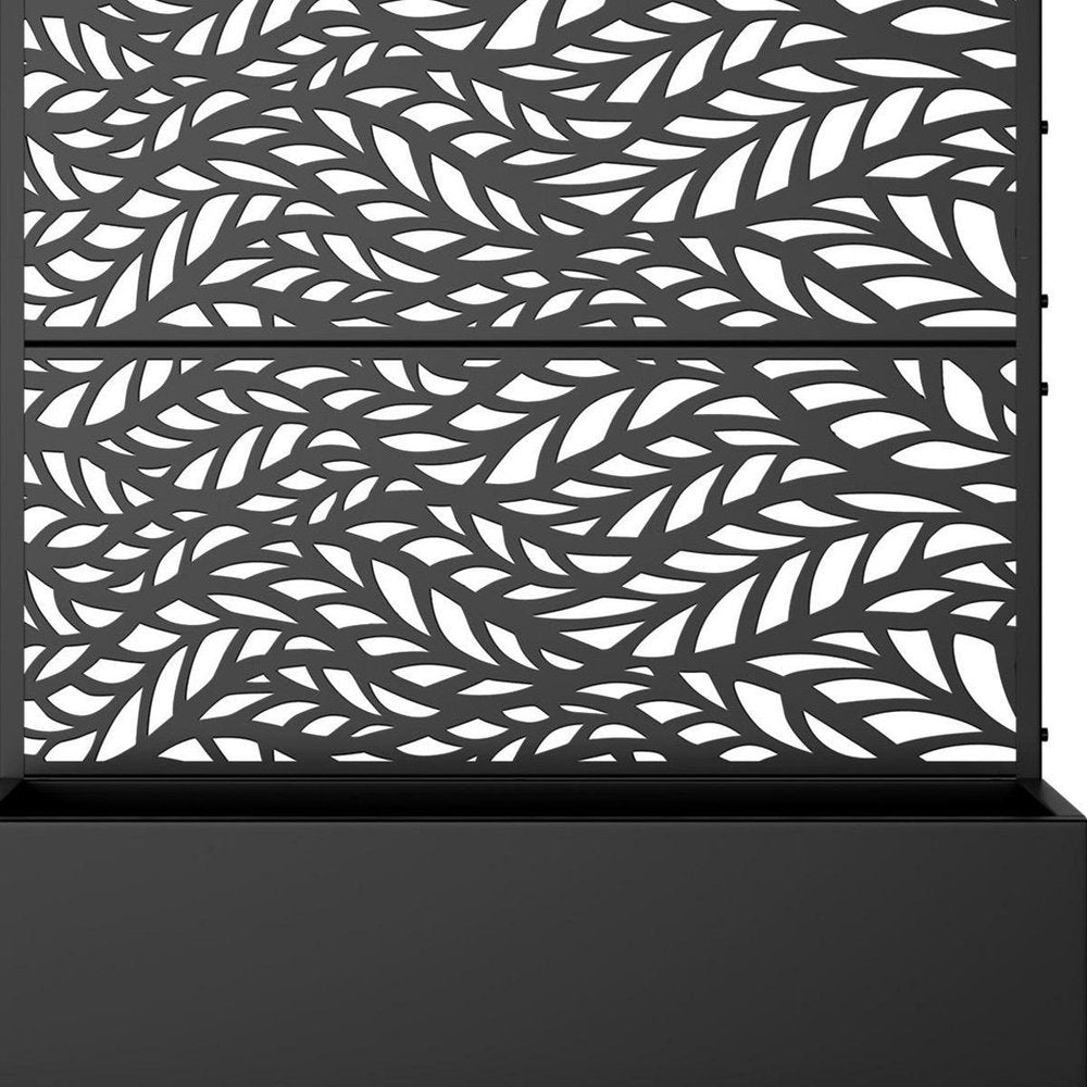 73" X 47" Black Botanical Galvanized Metal Rectangular Planter Box — view 3