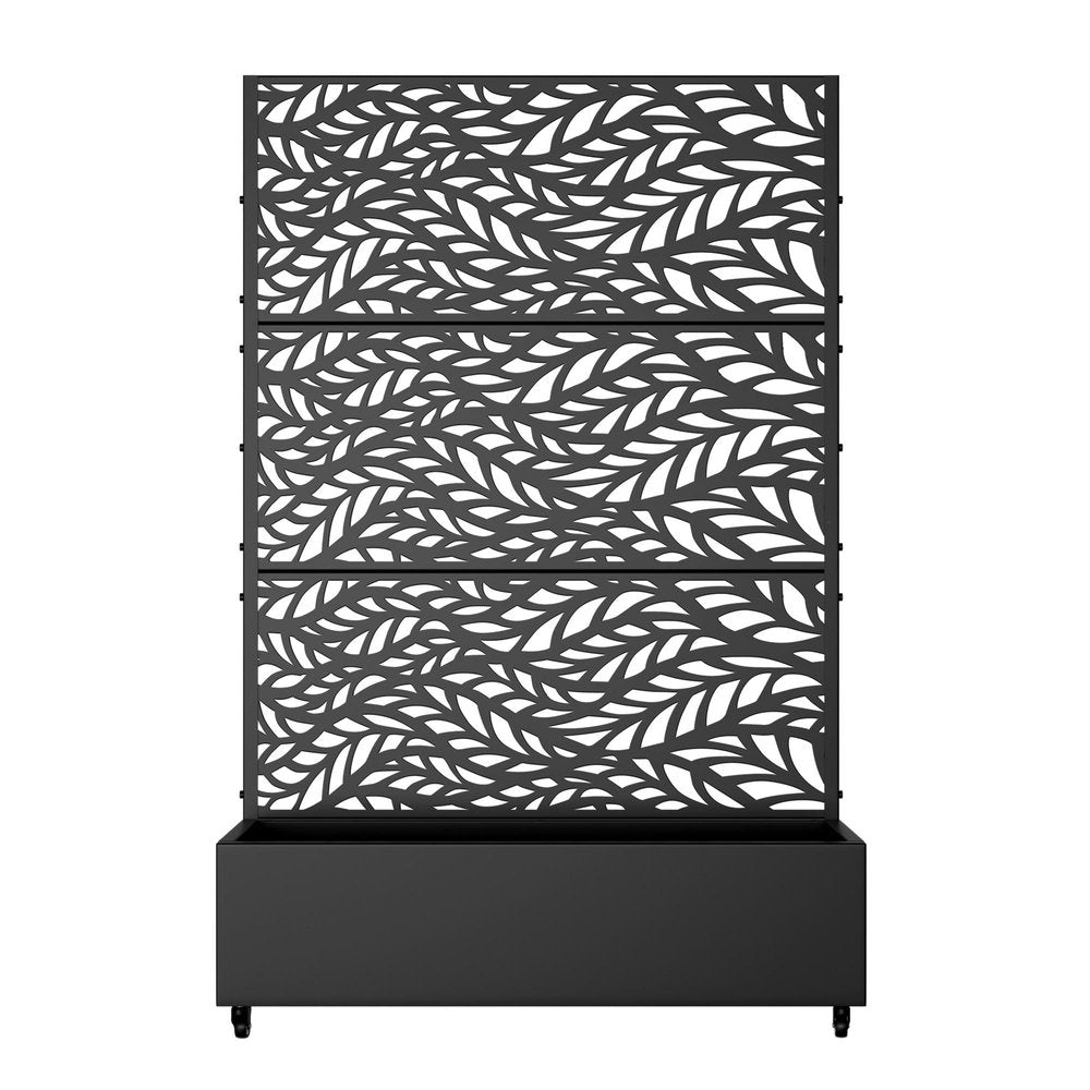73" X 47" Black Botanical Galvanized Metal Rectangular Planter Box — view 1