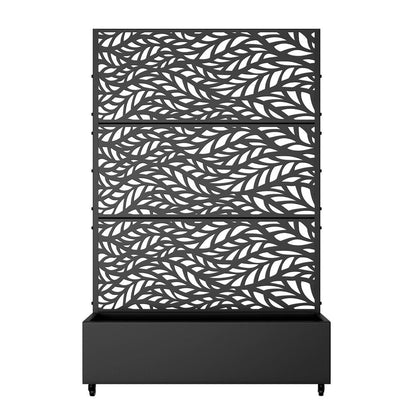 73" X 47" Black Botanical Galvanized Metal Rectangular Planter Box HomeRoots