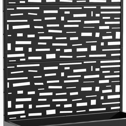 73" X 47" Black Geometric Galvanized Metal Rectangular Planter Box HomeRoots
