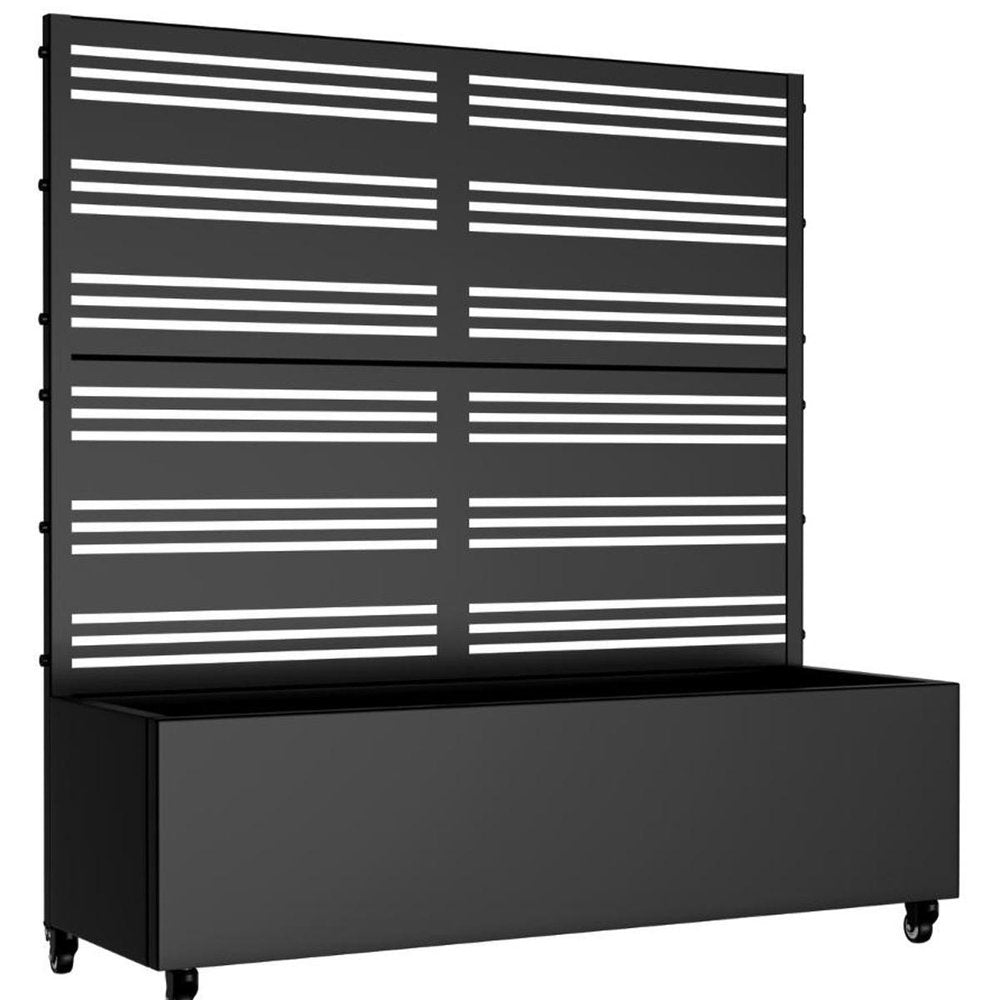 47" X 47" Black Striped Galvanized Metal Rectangular Planter Box HomeRoots